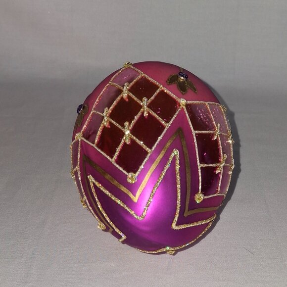 Christmas Ornament Christel Dauwe Collection Fabergé Egg Style Made in Poland - Picture 5 of 6